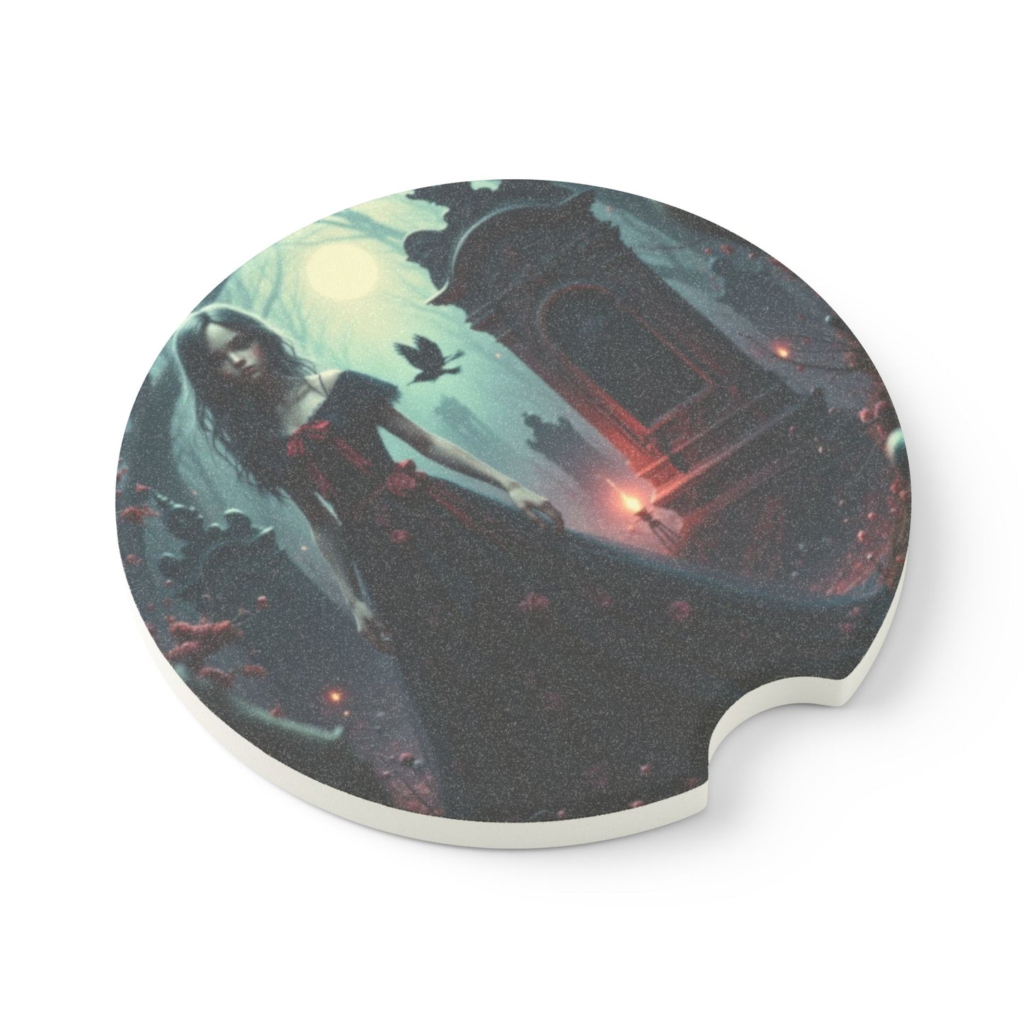 Gothic Soapstone Car Coasters | Unique Auto Decor | Halloween Gift, Car Accessories, Custom Drink Holder, Witchy Decor, Spooky Home Decor