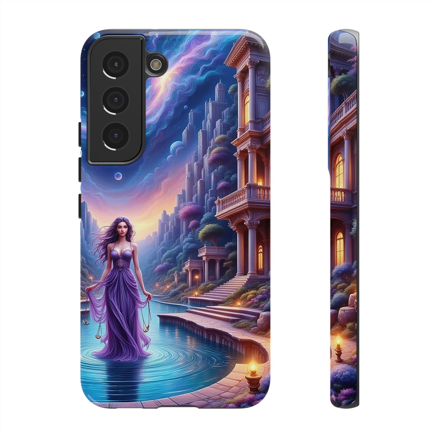 Celestial Fantasy Phone Case, Tough Case for Dreamers, Galaxy Design, Gift for Her, Magical Phone Accessory