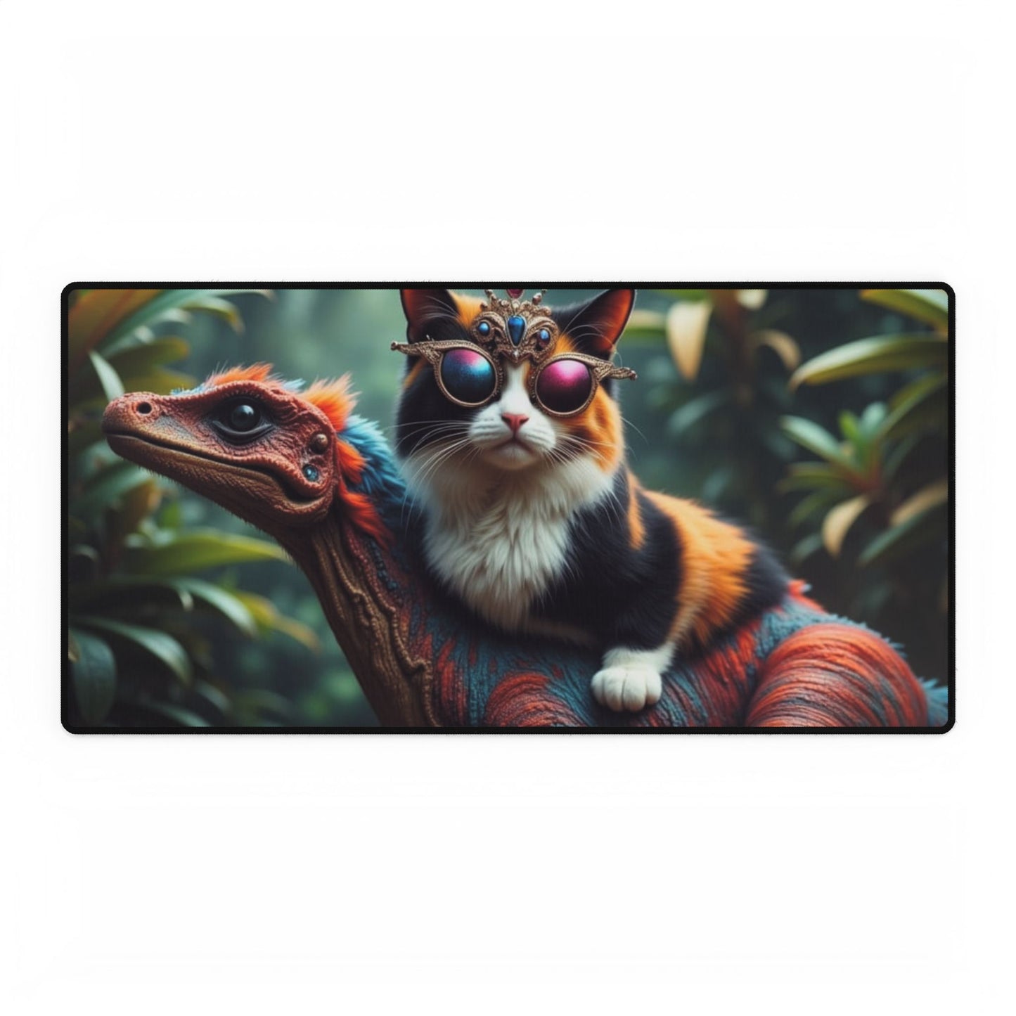 Whimsical Cat & Dinosaur Desk Mat - Princess Doughnut, Crawler Carl Decor, Gaming Accessory, Unique Gift for Cat Lovers, Home Office Essentials, Playful [...]