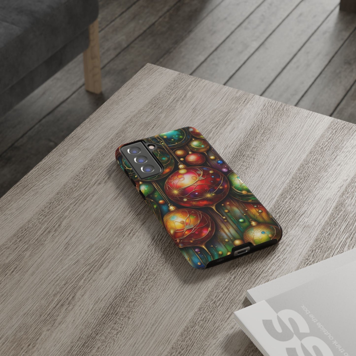 Colorful Holiday Phone Case, Festive Smartphone Cover, Christmas Gift, Artistic Phone Protector, Unique Holiday Accessory