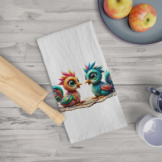 Willow & Sage; Colorful Bird Tea Towel, Home Decor, Kitchen Accessory, Gift for Bird Lovers, Quirky Kitchen Towel, Nature Inspired Gift