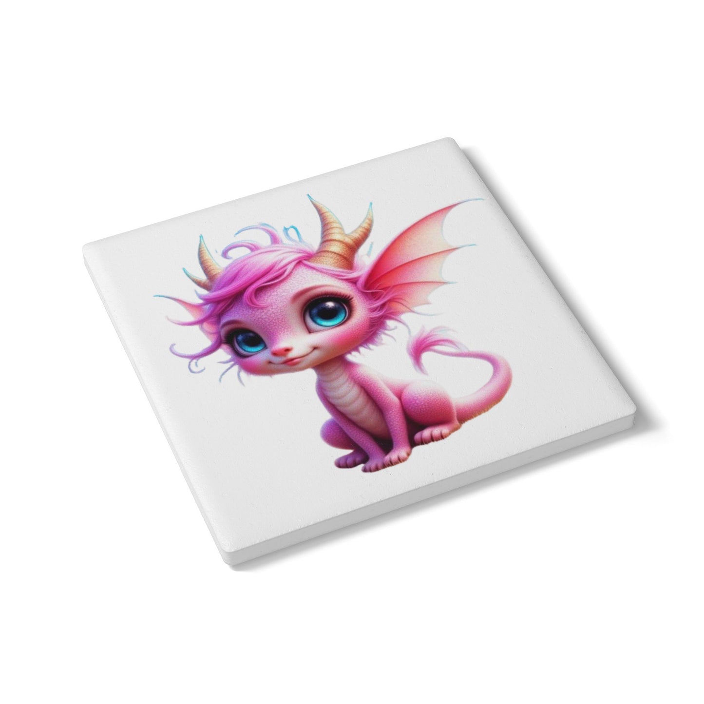 Ceramic Coaster, Baby Dragon Sakura, Unique Gifts, Cool Designs