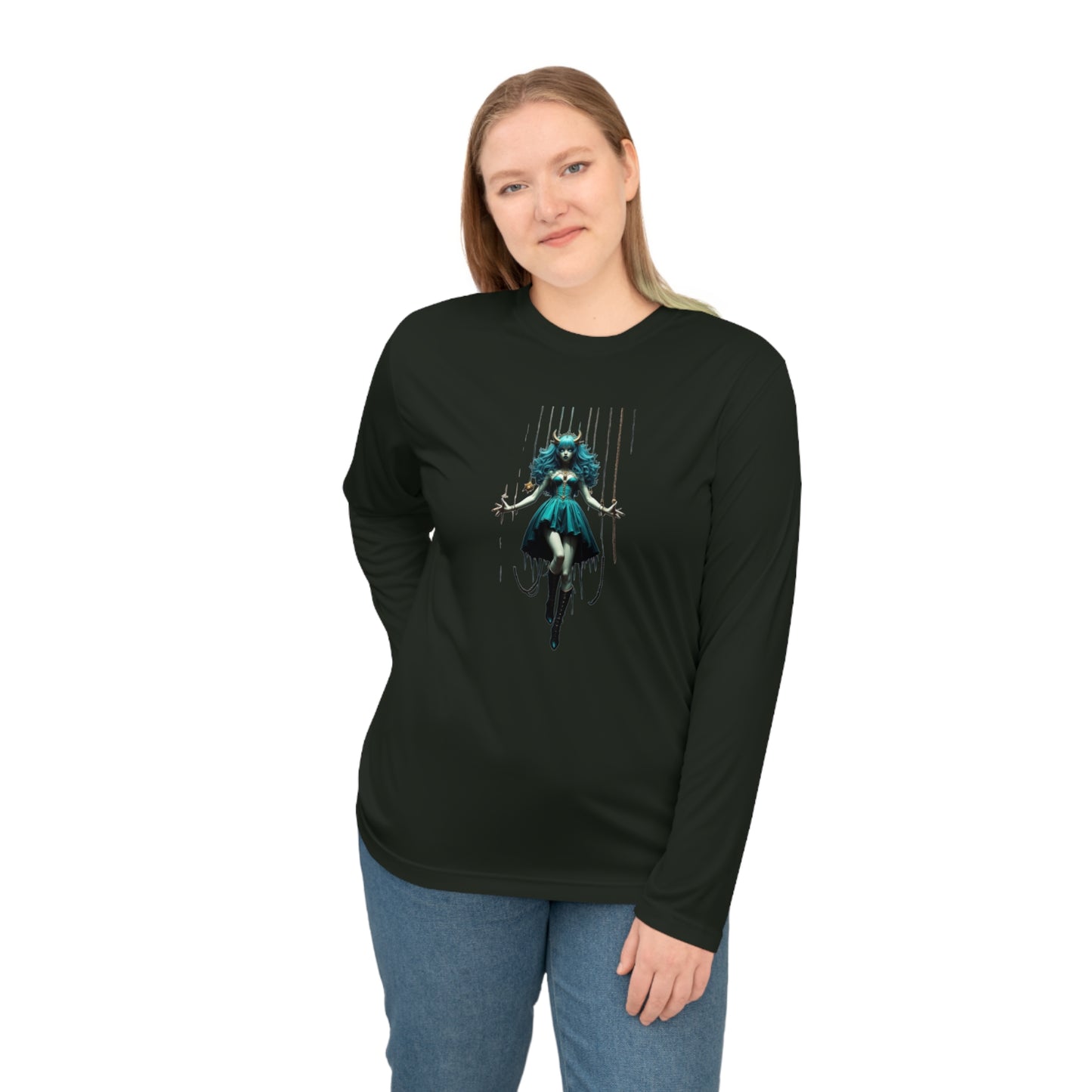 Vibrant Graphic Performance Long Sleeve Shirt - Demon Girl, Casual Wear, Gift, Birthday, Fitness Enthusiasts, Unique Design