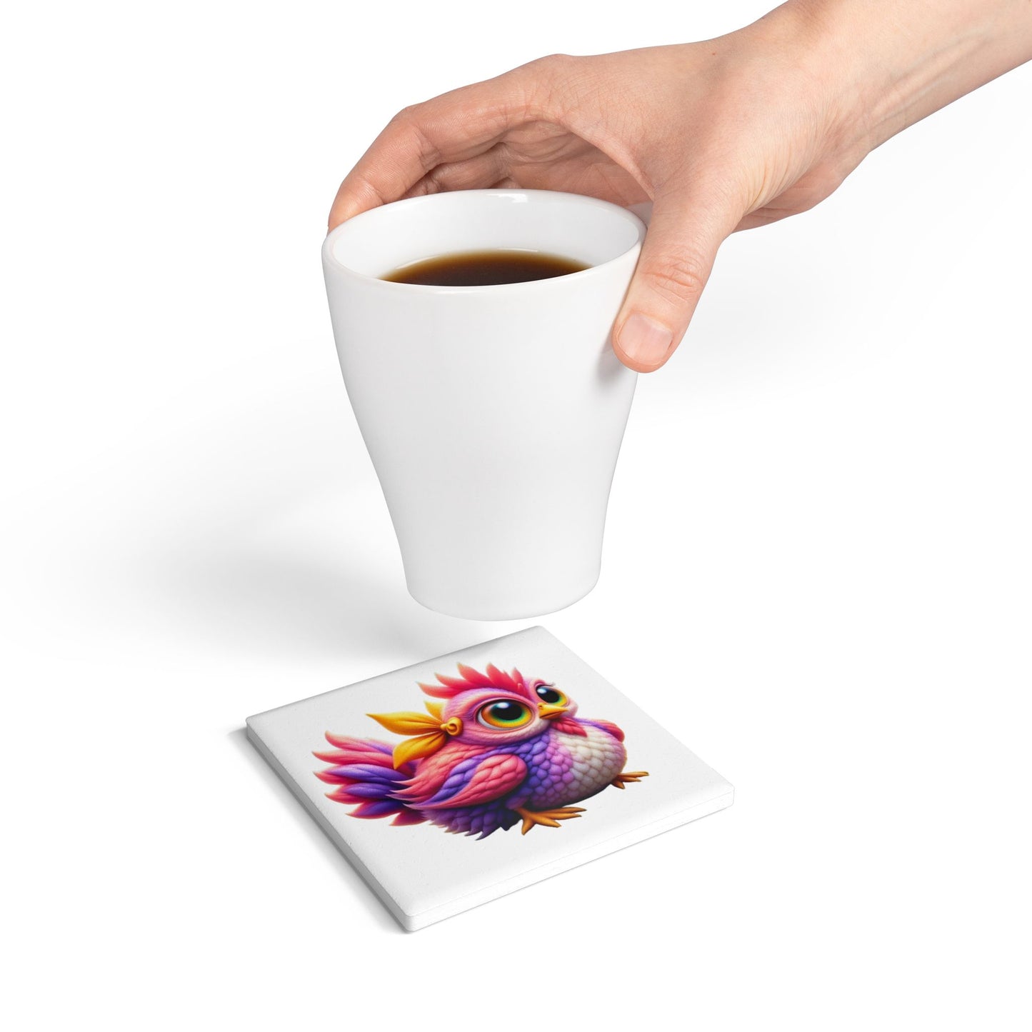 Ceramic Coaster, Chicken Pea, Unique Coaster Designs, Cool Gifts