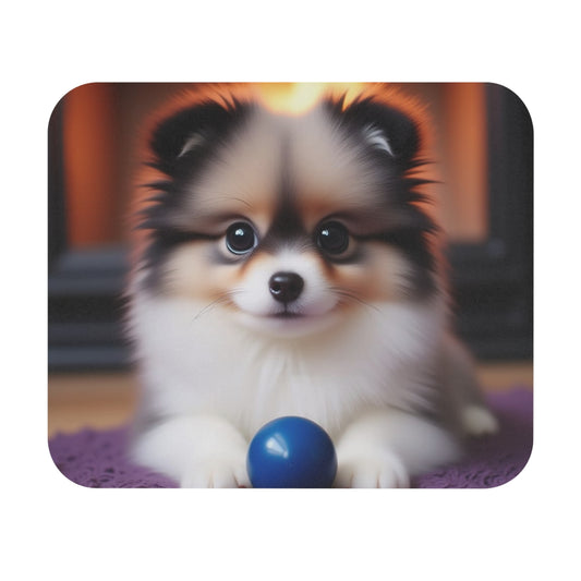 Adorable Dog Mouse Pad, Cute Pet Gift, Home Office Decor, Pomeranian Mouse Pad, Animal Lovers Desk Accessories