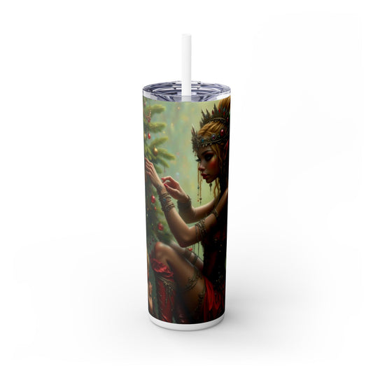 Festive Skinny Tumbler with Straw, 20oz - Holiday Drinkware, Christmas Gift, Seasonal Decor, Eco-Friendly Beverage Container, Unique [...]