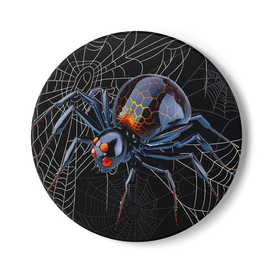 Spooky Spider Ceramic Coaster | Halloween Decor, Gift for Spider Lovers, Home Bar Accessories, Unique Drinkware, Scary Halloween Party