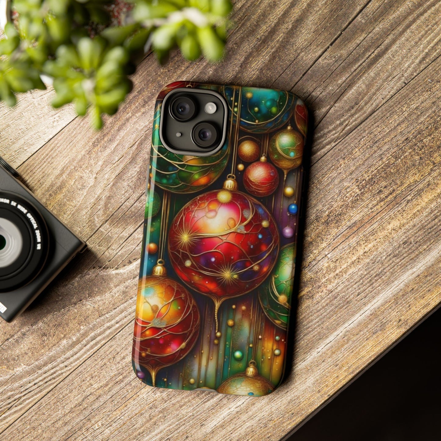 Colorful Holiday Phone Case, Festive Smartphone Cover, Christmas Gift, Artistic Phone Protector, Unique Holiday Accessory