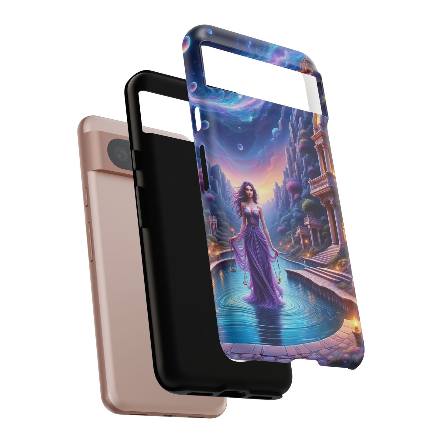 Celestial Fantasy Phone Case, Tough Case for Dreamers, Galaxy Design, Gift for Her, Magical Phone Accessory