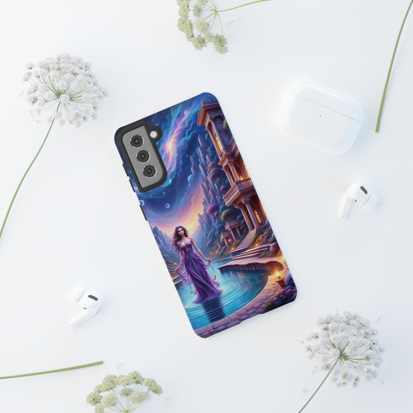 Celestial Fantasy Phone Case, Tough Case for Dreamers, Galaxy Design, Gift for Her, Magical Phone Accessory