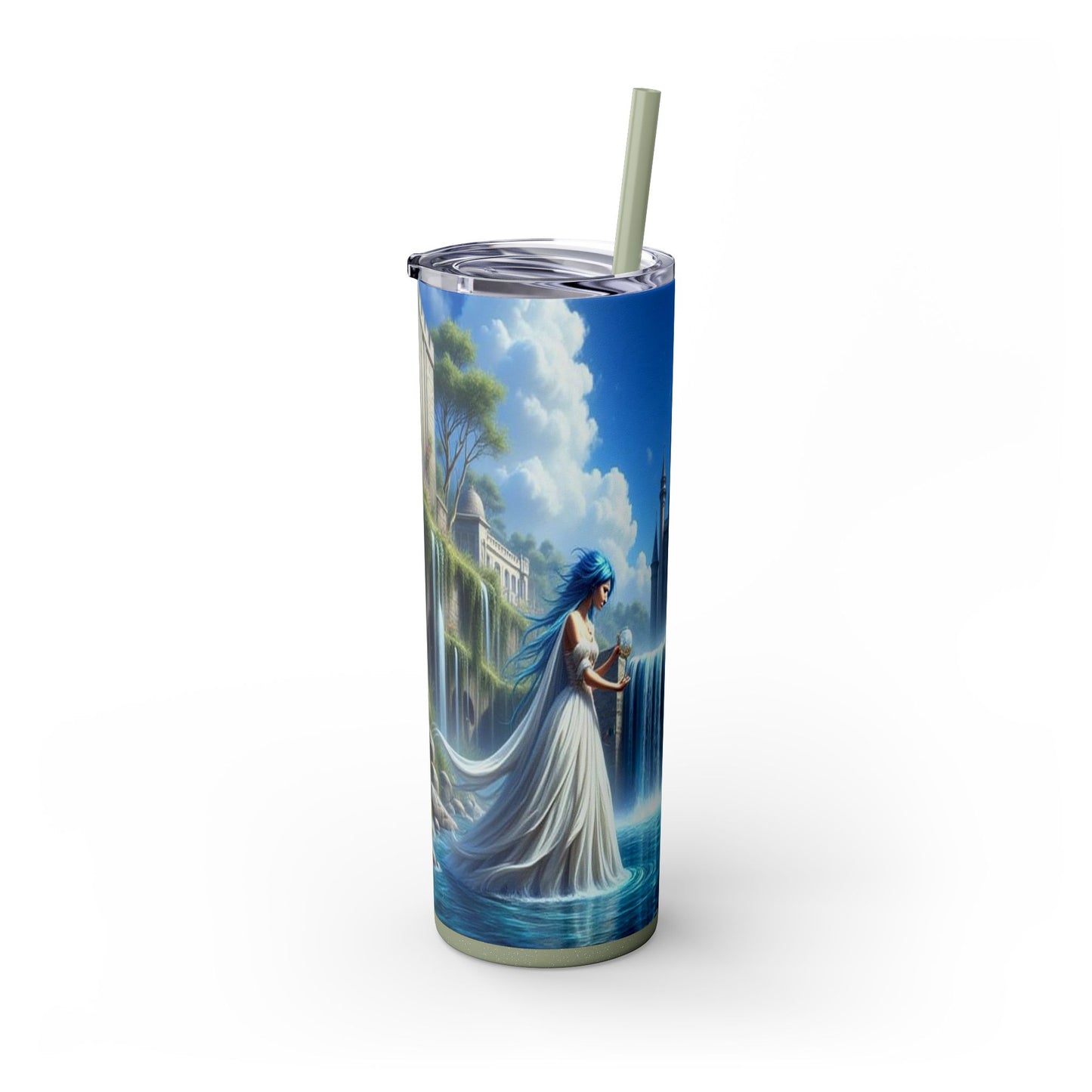 Zodiac Aquarius Tumbler with Straw, 20oz