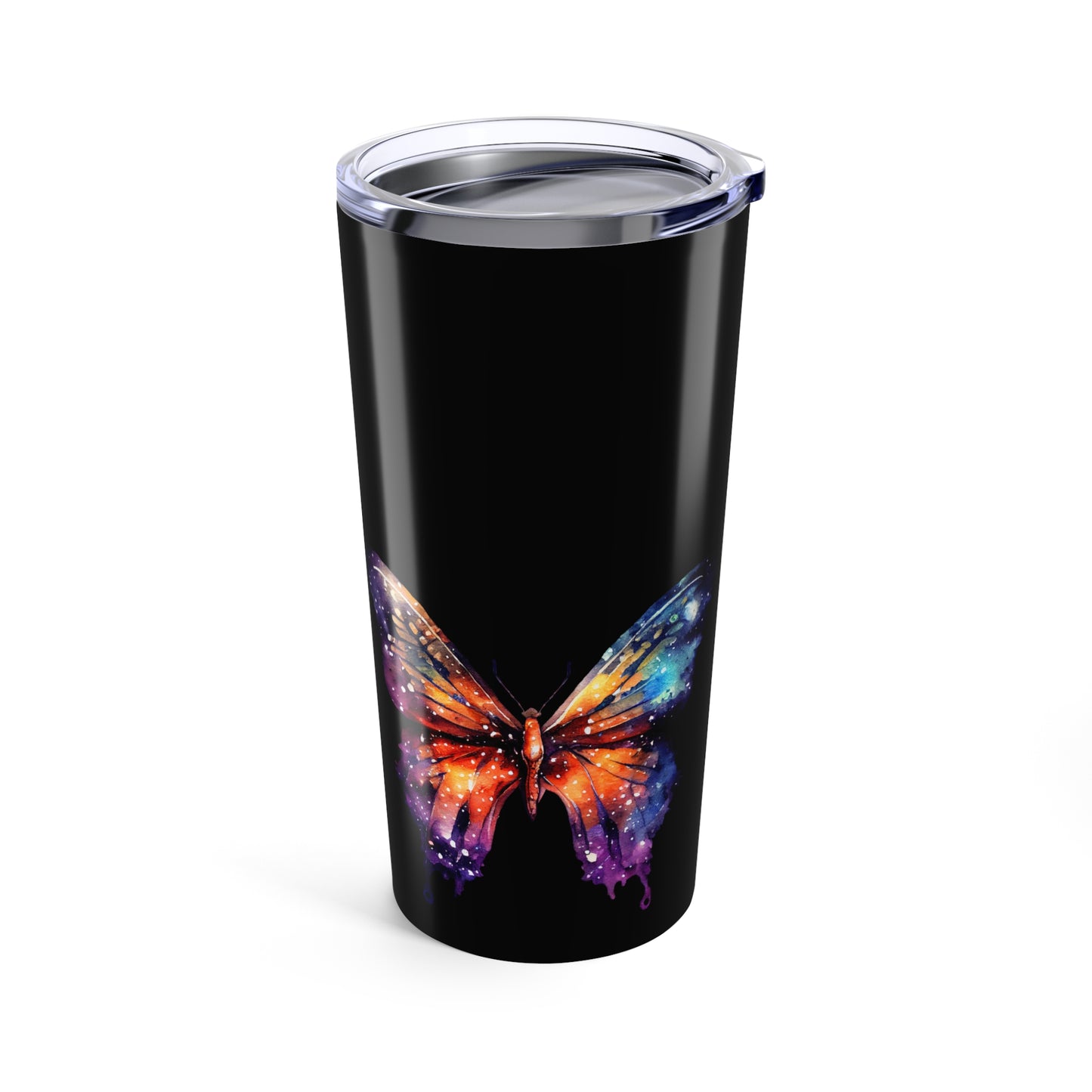 Colorful Galactic Butterfly 20oz Tumbler - Cosmic Insulated Drinkware, Travel Cup, Gift for Nature Lovers, Unique Coffee Mug