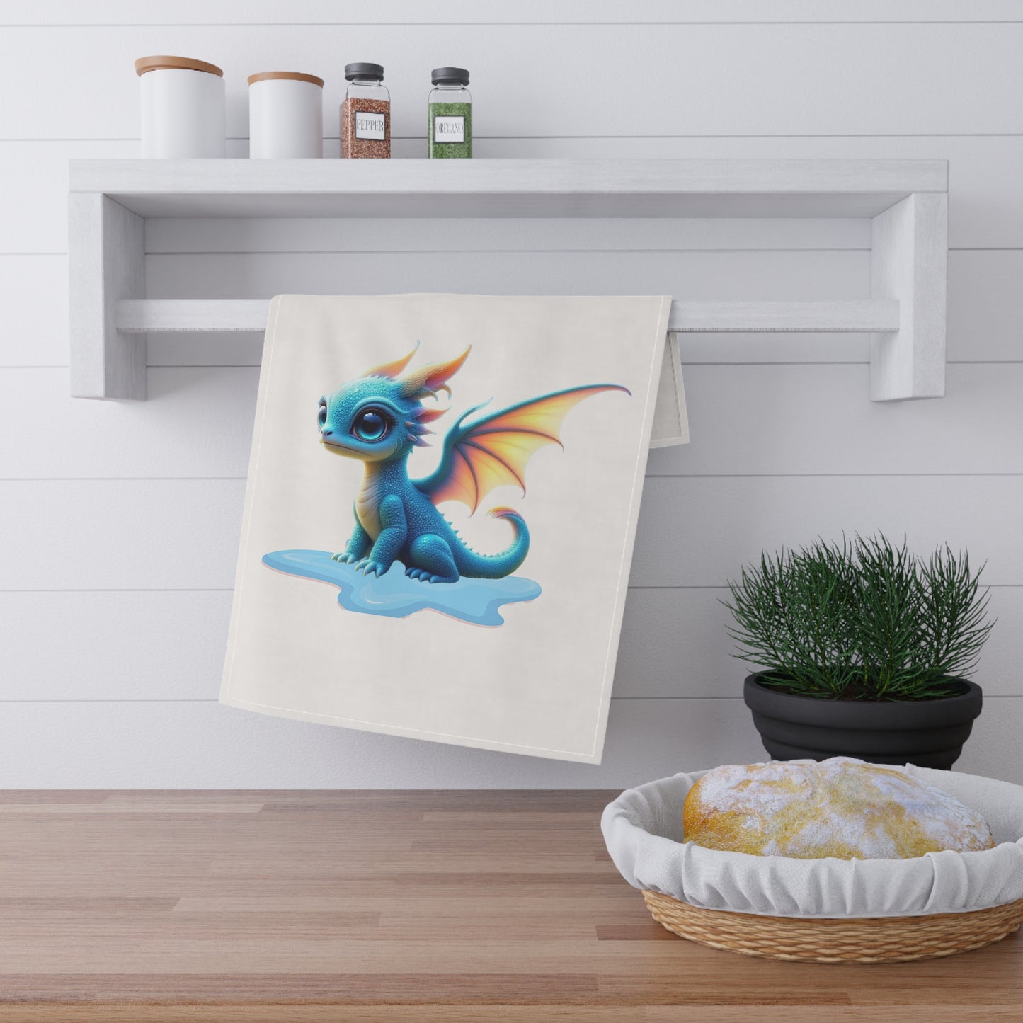 Baby Dragon Sky, Tea Towels (cotton, poly)