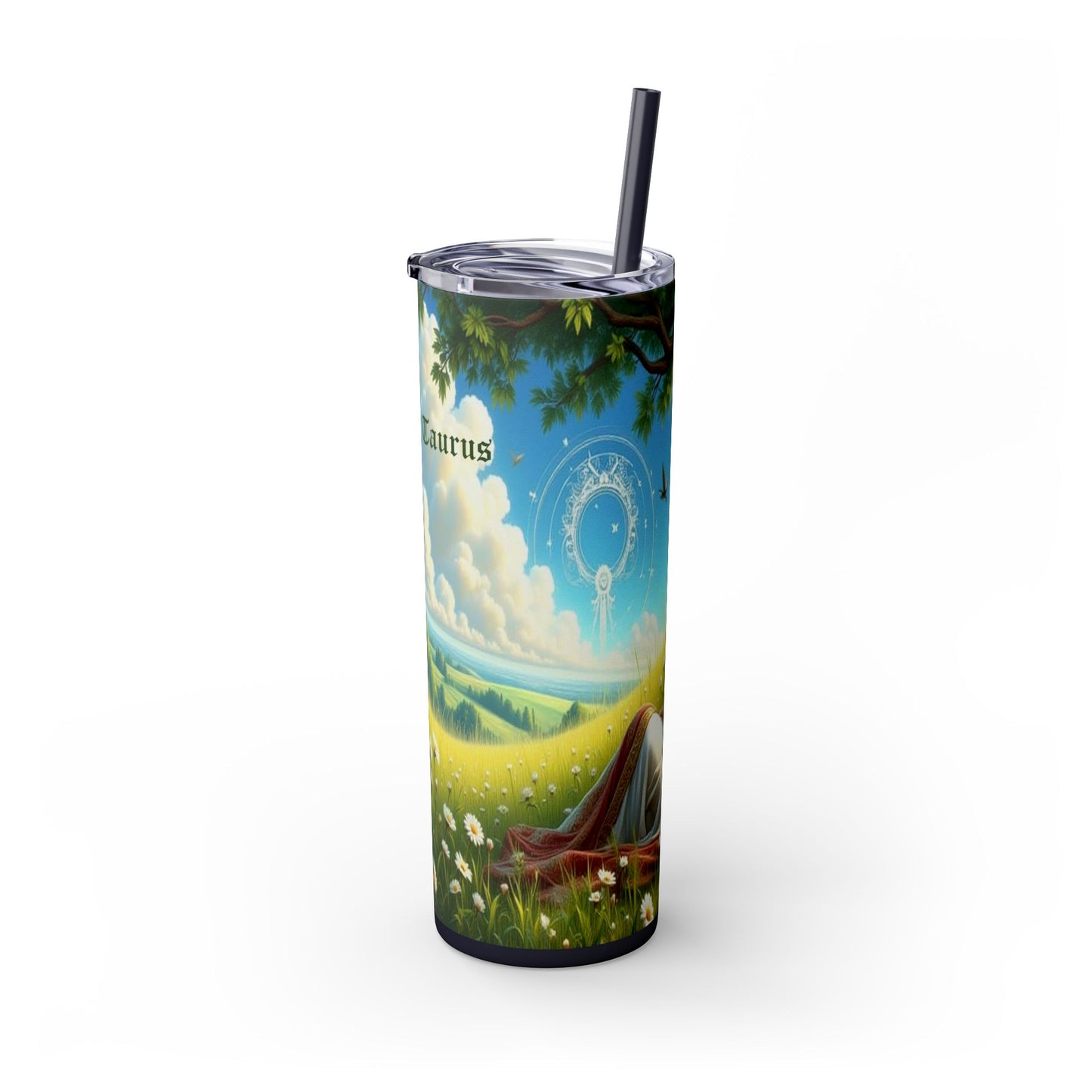 Zodiac Taurus Tumbler with Straw, 20oz