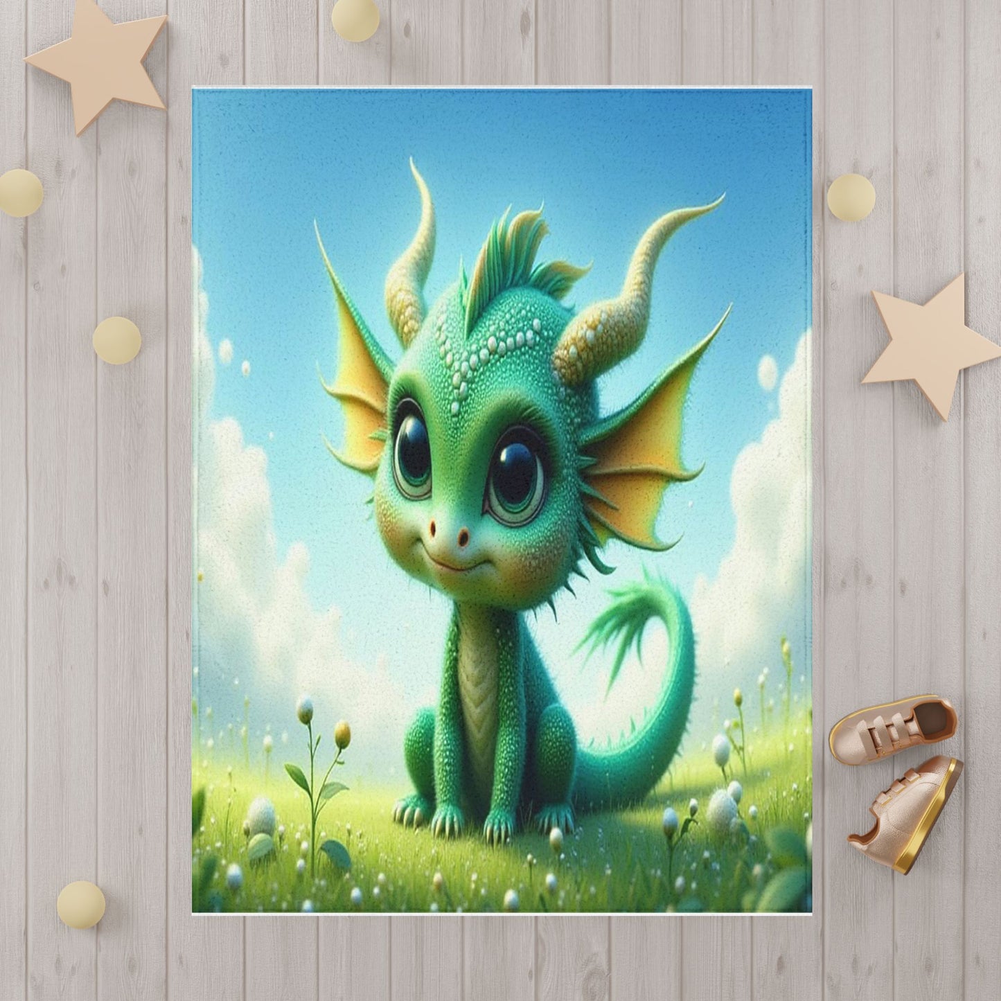 Magical Dragon Toddler Blanket, Cozy Nursery Decor, Gift for Kids, Fantasy Themed Blanket, Perfect Baby Shower Gift