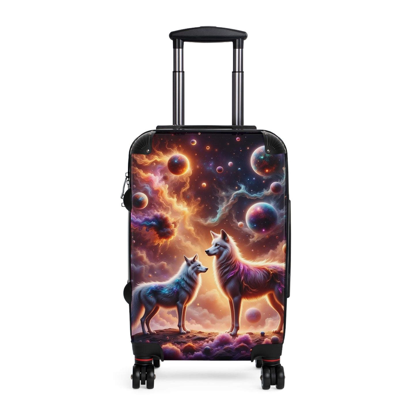 Celestial Wolves Suitcase - Unique Travel Luggage, Cosmic Dog Theme, Perfect for Adventurers, Gifts for Him/Her, Animal Lover Travel Gear
