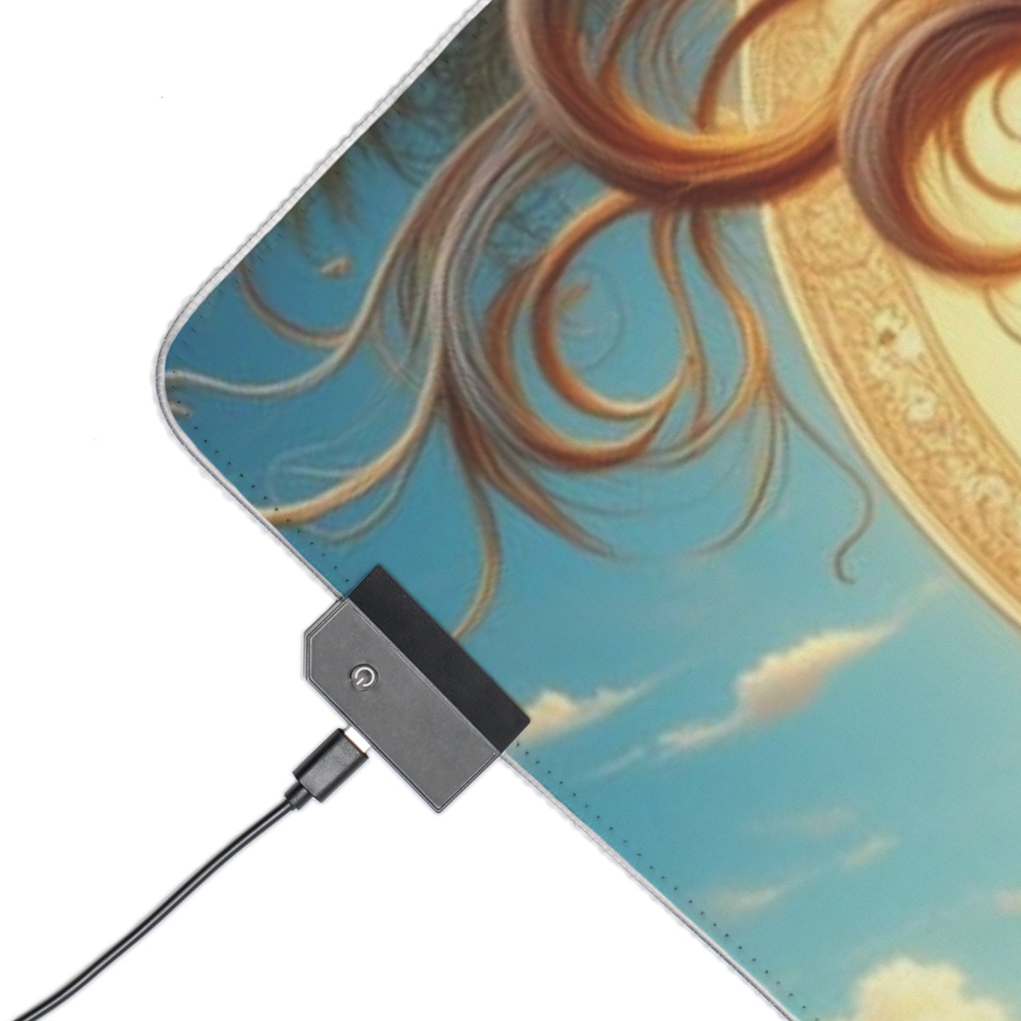 LED Gaming Mouse Pad with Celestial Design, RGB Gaming Mat, Gamer Gift, Desk Decor, Cyberpunk Style, Unique Gaming Accessories