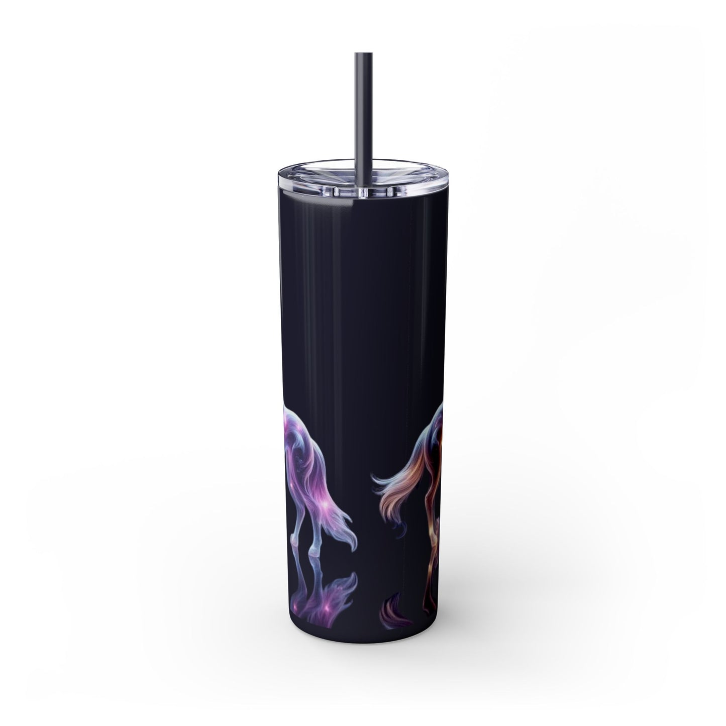Sparkle Black Wolves, Timber Wolves, Crystal Wolves Tumbler with Straw, 20oz