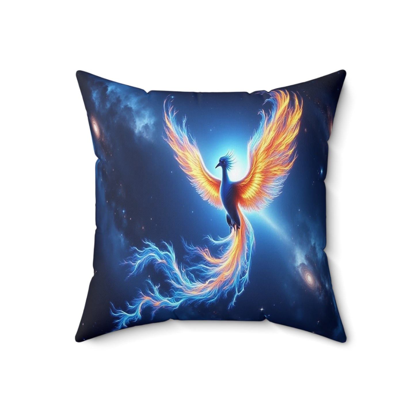 Phoenix Fire Spun Polyester Pillow, Boho Home Decor, Fantasy Gift, Artistic Cushion, Flame Inspired Decorative Pillow